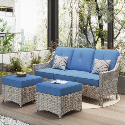 Shannyn 72.05'' Polyethylene (PE) Wicker Outdoor Patio Sofa