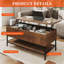 Table basse à plateau relevable avec rangement - et structure en métal robuste - Table de salon multifonctionnelle