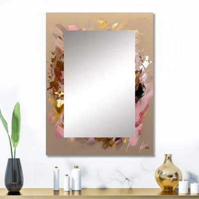 Glam Revelations Abstract Expressionism - peinture abstraite murale miroir, miroir décoratif doré, impression sur métal