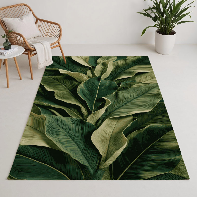 Tapis vert d'intérieur et d'extérieur Botanical, Rectangle 9 pi x 12 pi