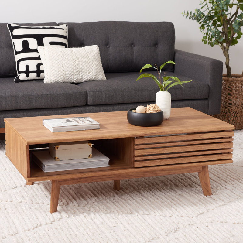 Table basse avec rangement Jernej, Chêne