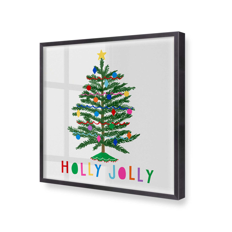 Holly Jolly Christmas Tree, H 13,75 po x l 13,75 po x P 1,25 po, Cadre simple en zinc patiné