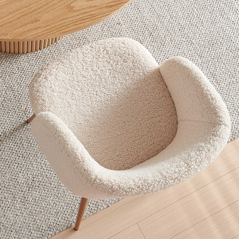 Maxton Fuax Fur Chair, Ivory