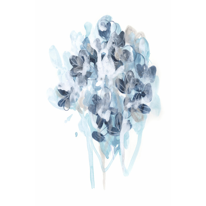 Bluescale Flora II by June Erica Vess - Painting, 76cm H x 51cm W, Black Floater Framed