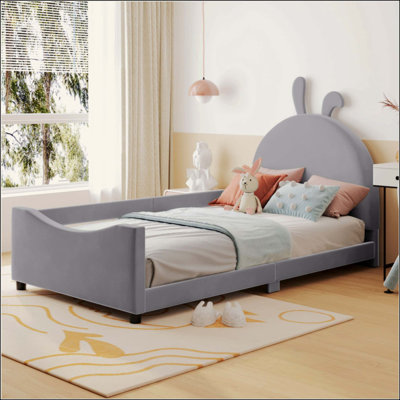Upholstered Daybed With Rabbit Ear Shaped Headboard
