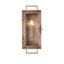 Lanterne murale d'extérieur 18 po en cuivre antique à 1 lumière avec détails en laiton et panneaux de verre transparent