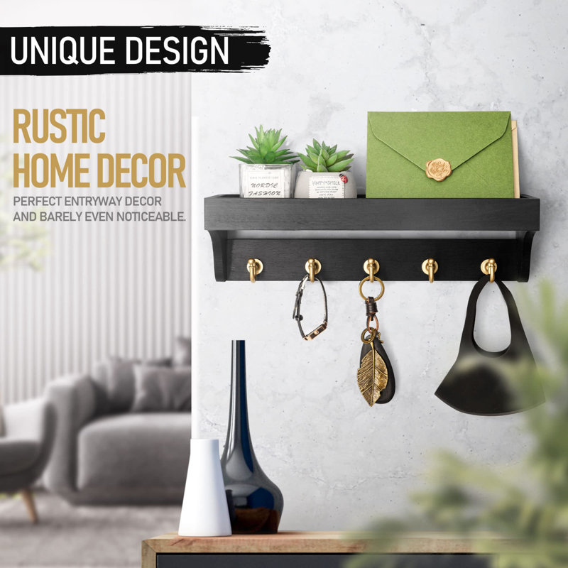 Key Holder for Wall with Shelf