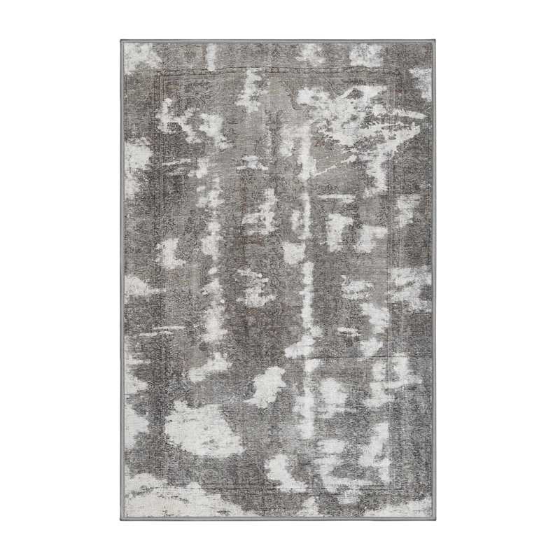 Tapis contemporain gris, Rectangle 2 pi x 3 pi