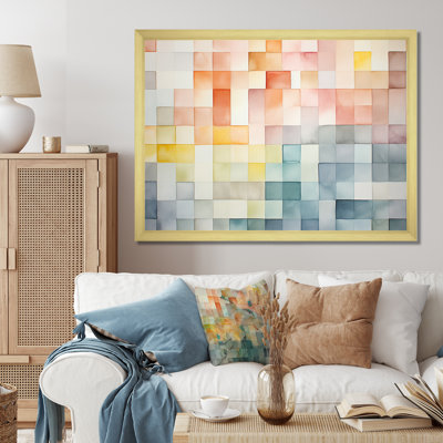 Motif de cubes multicolores II - art mural géométrique