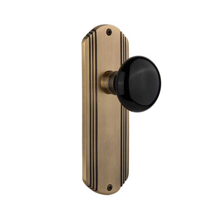 Deco Plate with Black Porcelain Door Knob