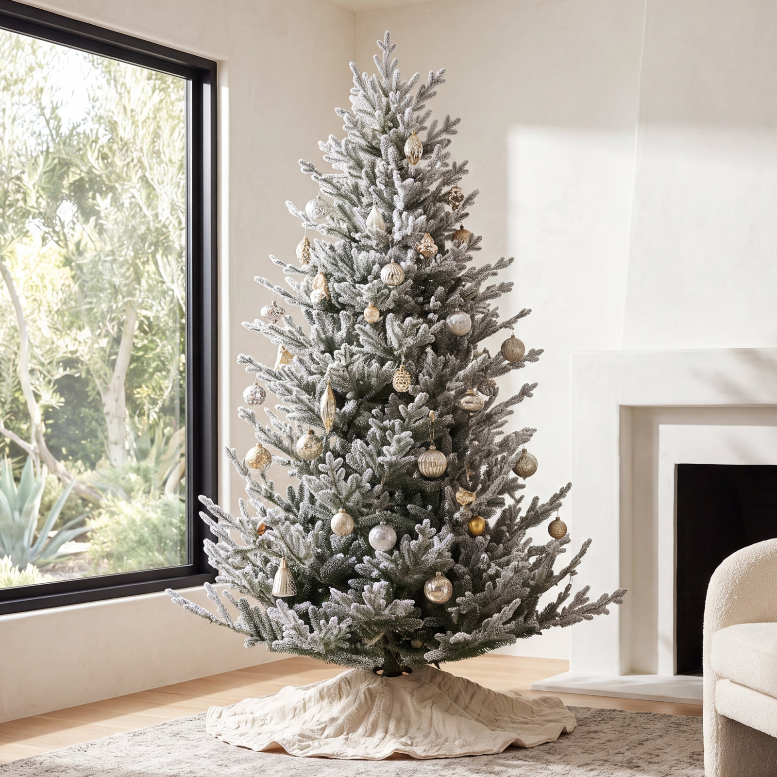 Frosted Fir Christmas Tree, 7.5' H