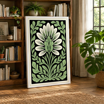 Daisy Bloom Botanical - Wrapped Canvas