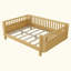 Lit plateforme en bois pour enfants, lit double en bois à profil bas avec rails pour filles et garçons-129685703