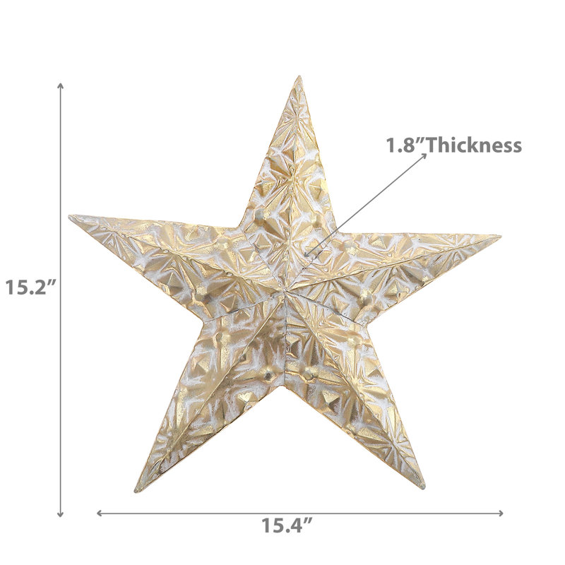 Décoration étoile en métal doré (), H 15,2 po x l 15,4 po x P 1,8 po