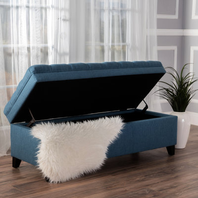 Rangement en tissu bleu avec pieds en bouleau - Améliorez votre espace de vie fiable, la qualité de fabrication et les meubles de chambre