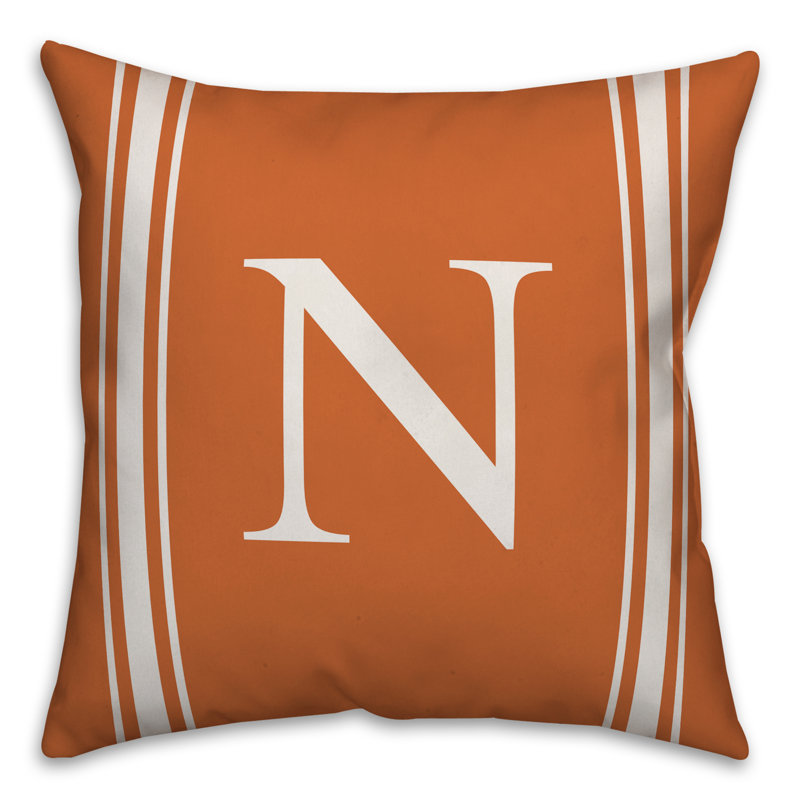 Striped Throw Pillow, N, Orange