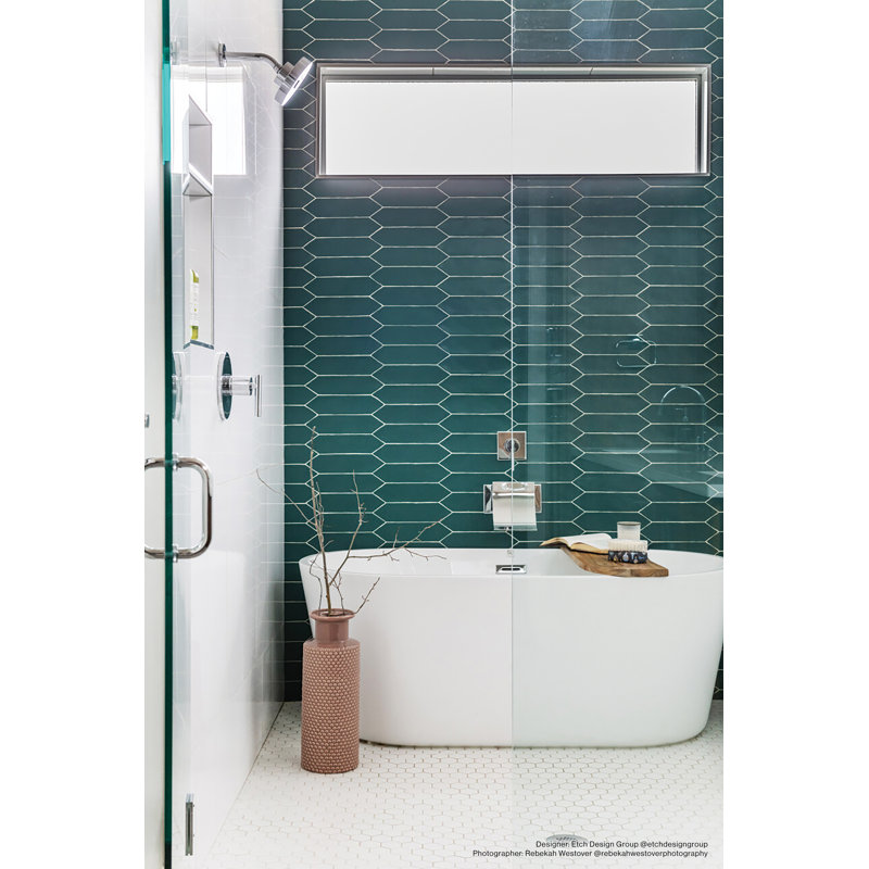 Reine 3" x 12" Ceramic Tile, Castle Moss Green