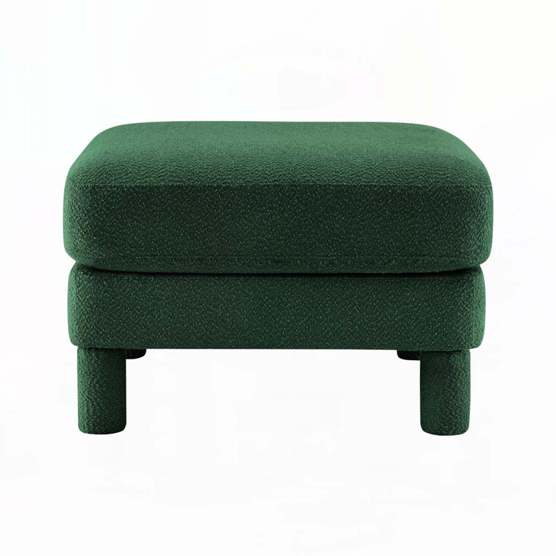 Boucle Upholstered Ottoman For Sectional, Green