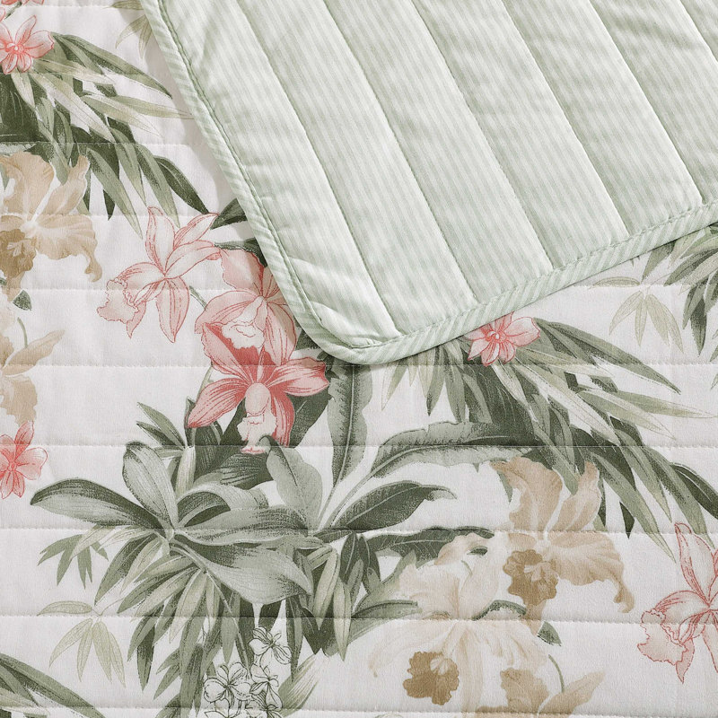 Island Orchid Quilt, King Quilt + 2 King Shams, Pink