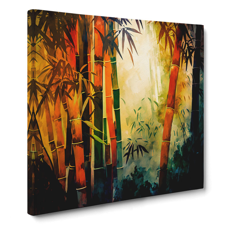 Bamboo Forest Impressionism No.4 - Print, 35cm H x 35cm W x 3cm D