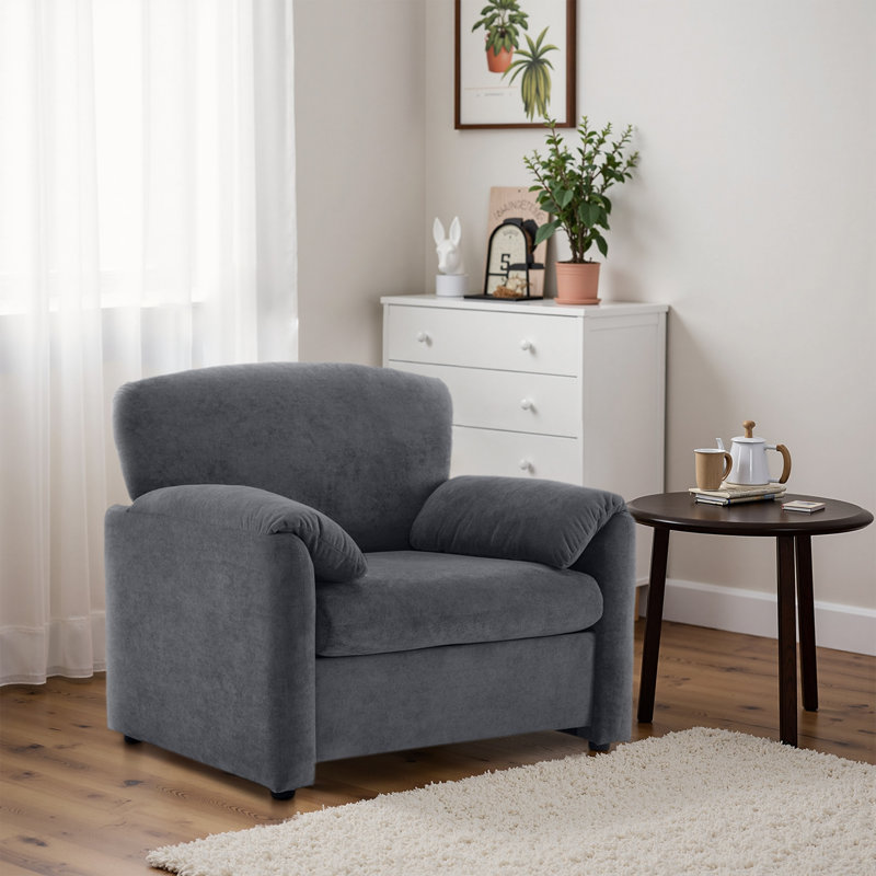 Fauteuil avec canapé simple pour le salon, Chenille noir