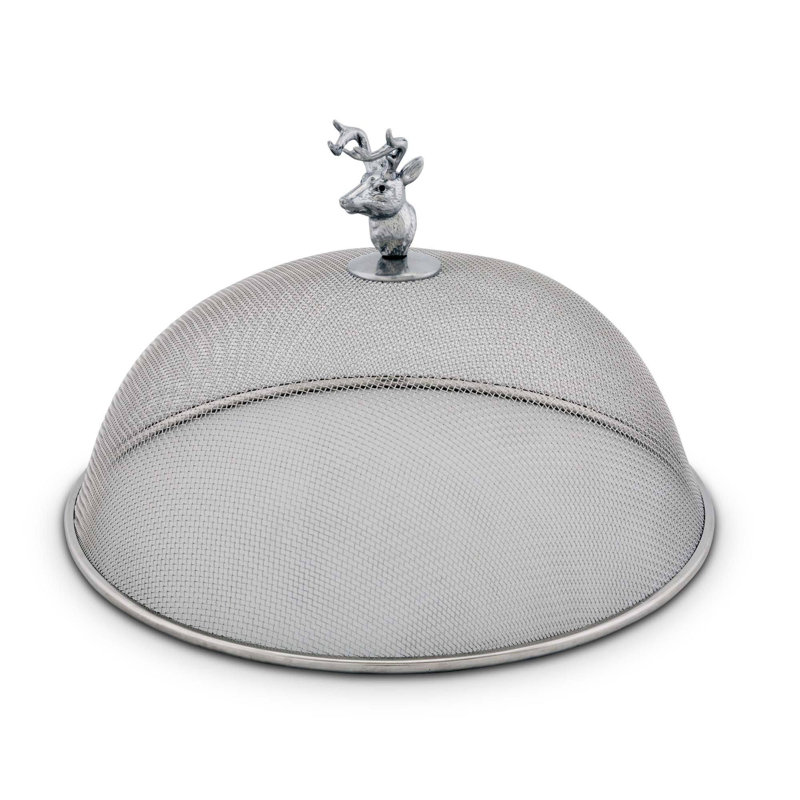 Arthur Court Stainless Steel Mesh Picnic Cover with Elk Head Knob