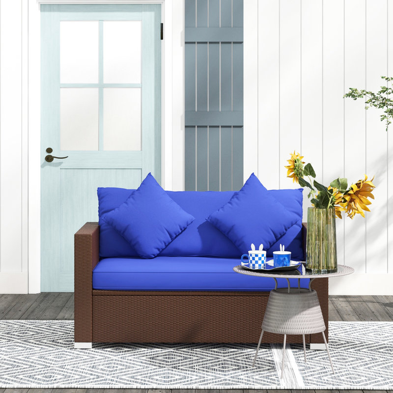 Outdoor With Soft Upholstery, Patio Couch Cushions, For Backyard, Garden, Porch, Poolside, Gentle, Blue Padding, Pillows, Long-Wearing