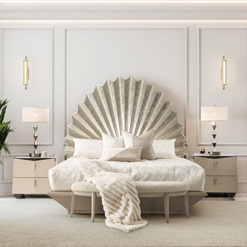 Fantosini King Fan Bed - Silver Leaf