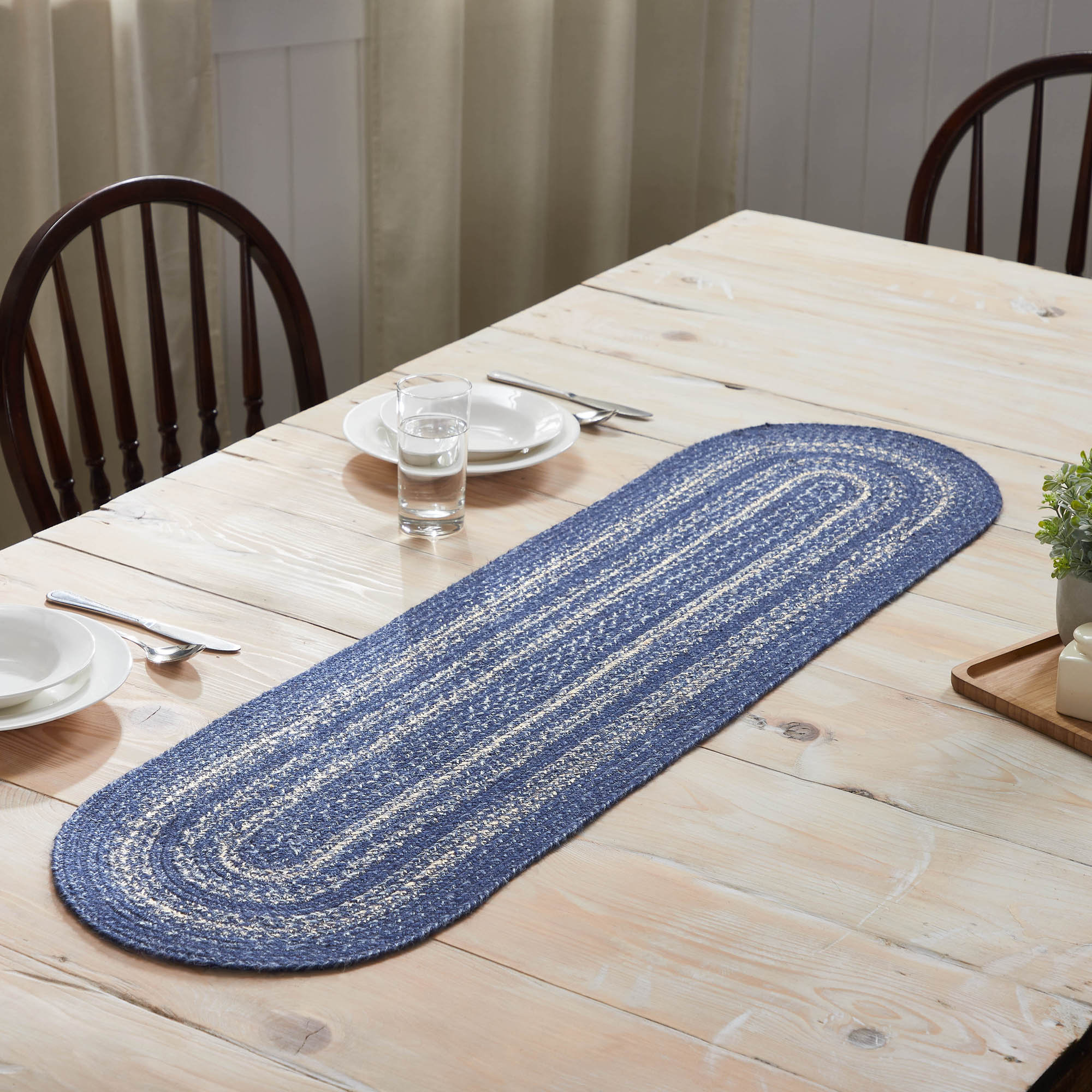 August Grove® Great Falls Blue Jute Table Runner & Reviews Wayfair