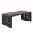 47.2" Solid Black Carved Wood Coffee Table