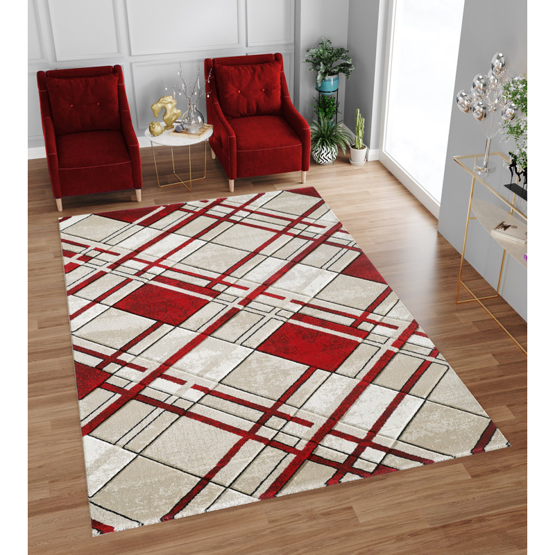 Jedicke Rectangle Plaid Area Rug, Rectangle 160 x 220cm