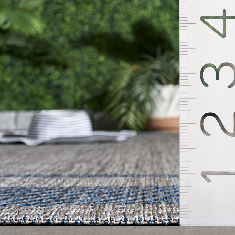 Tapis d'intérieur tissé à la machine Courtyard, Rectangle 6 pi 7 po x 9 pi 6 po