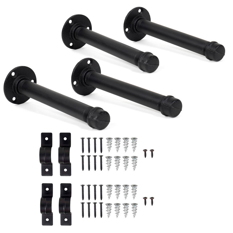 Hollandsworth Pipe Bracket Set, 3" H x 1" W x 10" D