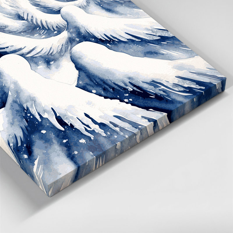 «Christmas Snow», art mural sur toile bleue, H 20 po x l 24 po