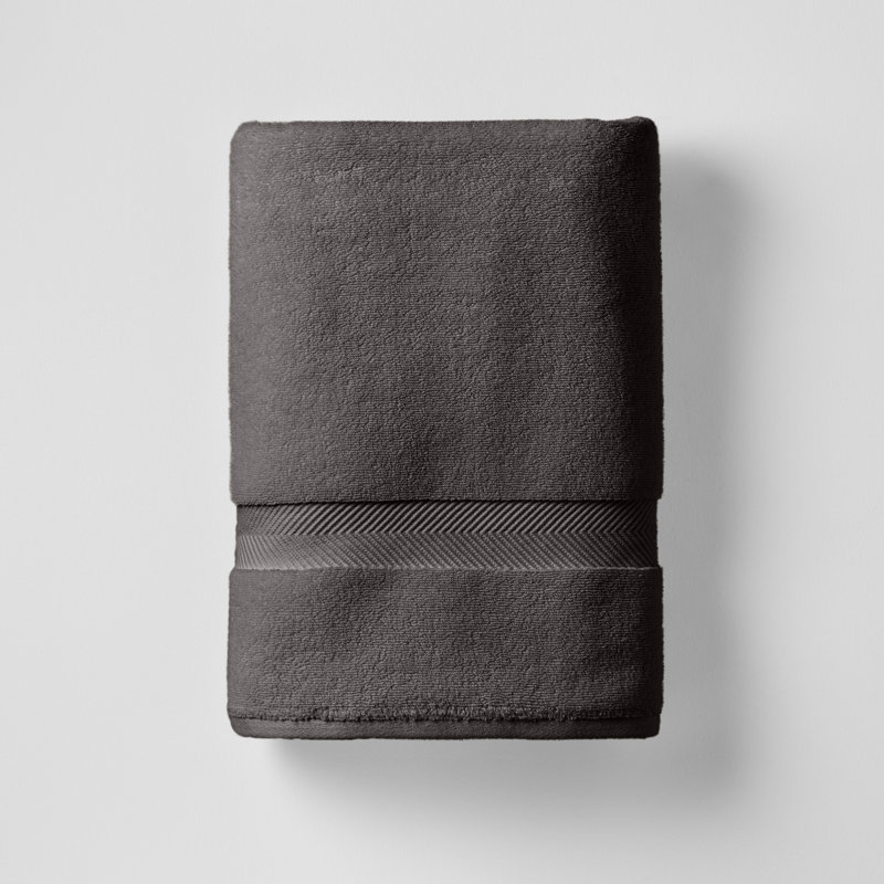Drap de bain en coton Rane, Gris anthracite