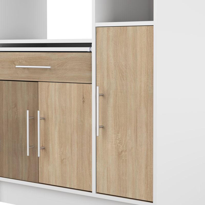 Seyma 457.71cm Kitchen Pantry, White/Oak