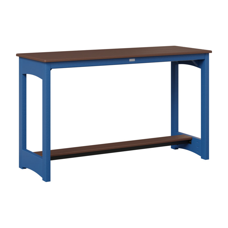 Table de jardin à hauteur de comptoir Berlin Gardens, Chocolat / Brun, Bleu pacifique, 35.5" H x 60" W x 22" D