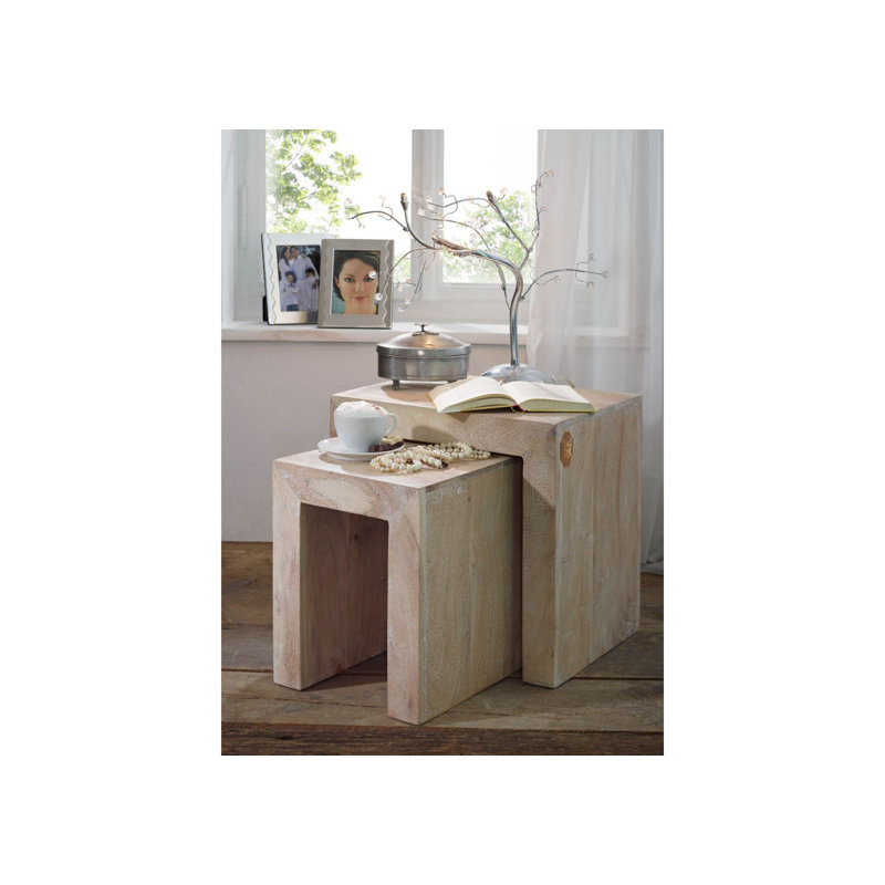 Nature Solid Wood Sled Nesting Tables