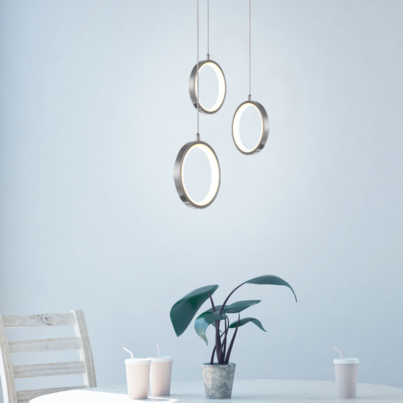 Lauri 3 - Light LED Cluster Pendant, Nickel