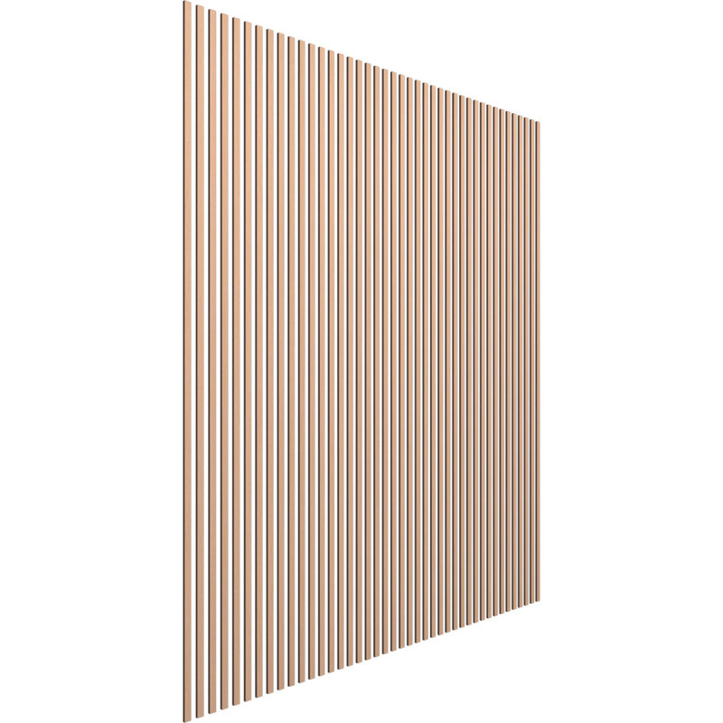 Adjustable Wood Slat Wall Panel Kit, 1"W x 94"H x 0.25"T, Alder
