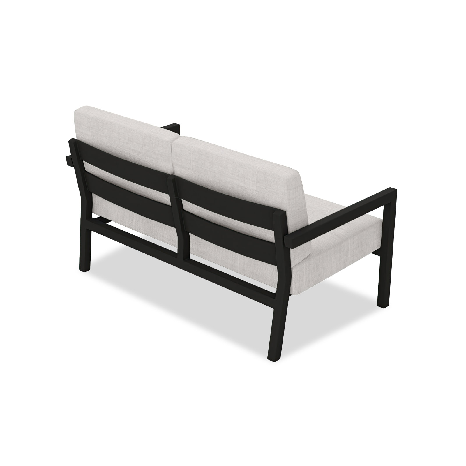 Vivant 56" Sunbrella® Patio Loveseat, Cast Silver Sunbrella®, Black
