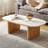 White Solid Wood Sintered Stone Coffee Table