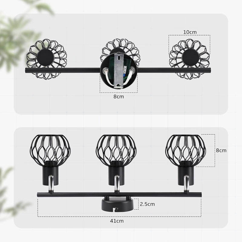 Iron Semi Flush Mount, Black, Matte Black