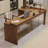 Light-walnut L-Shaped Solid Wood desk-985839089-985839094
