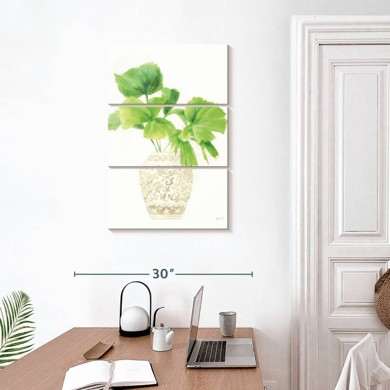 Harnek palm chinoiserie iv crème, H 32 po x l 20 po