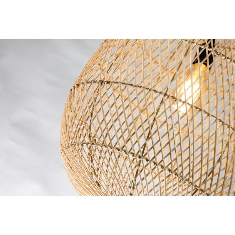 Luminaire suspendu en rotin naturel 1 lumière