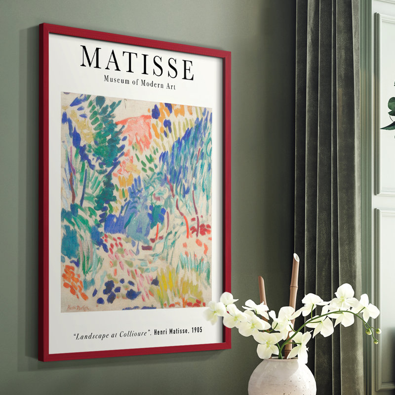 Matisse CL XXVI, reproduction encadrée - bois massif, Rouge, H 10 po x l 8 po