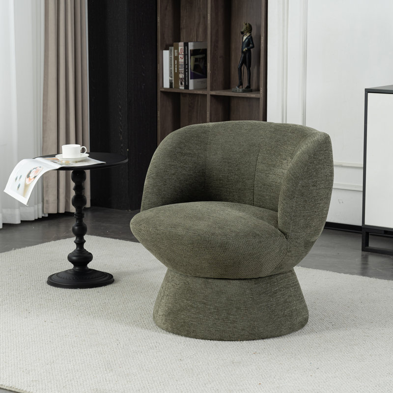 Fauteuil demi-tonneau pivotant de 28,5 po Joclyn, Polyester vert