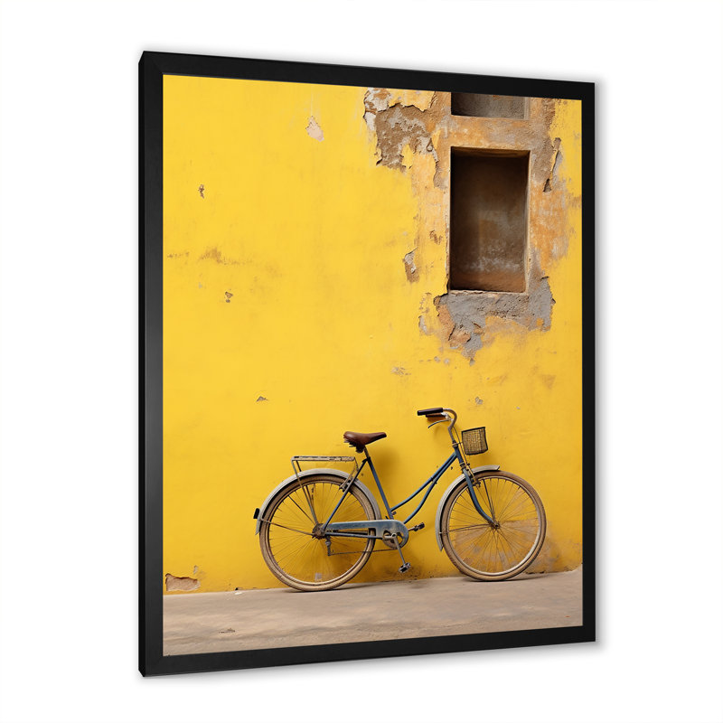 «Lemon Leisure Bicycle I», reproduction d'art sur toile, H 32 po x l 24 po x P 1 po, Cadre simple noir
