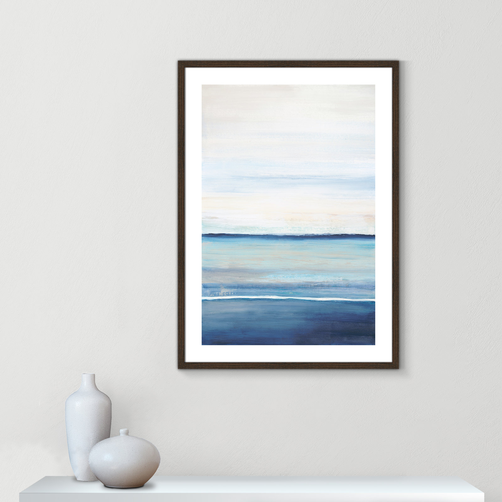 Emmit "Distant Whispers" Print by Filippo Ioco, 35.5" H x 25.5" W x 0.75" D, Walnut Wood Framed Paper